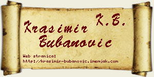 Krasimir Bubanović vizit kartica